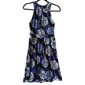 Banana Republic Blue Floral Sleeveless Dress Size 0